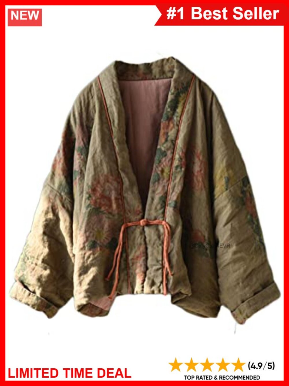 Quilted Linen Jacket Open Front Shawl Collar Vintage Outwear